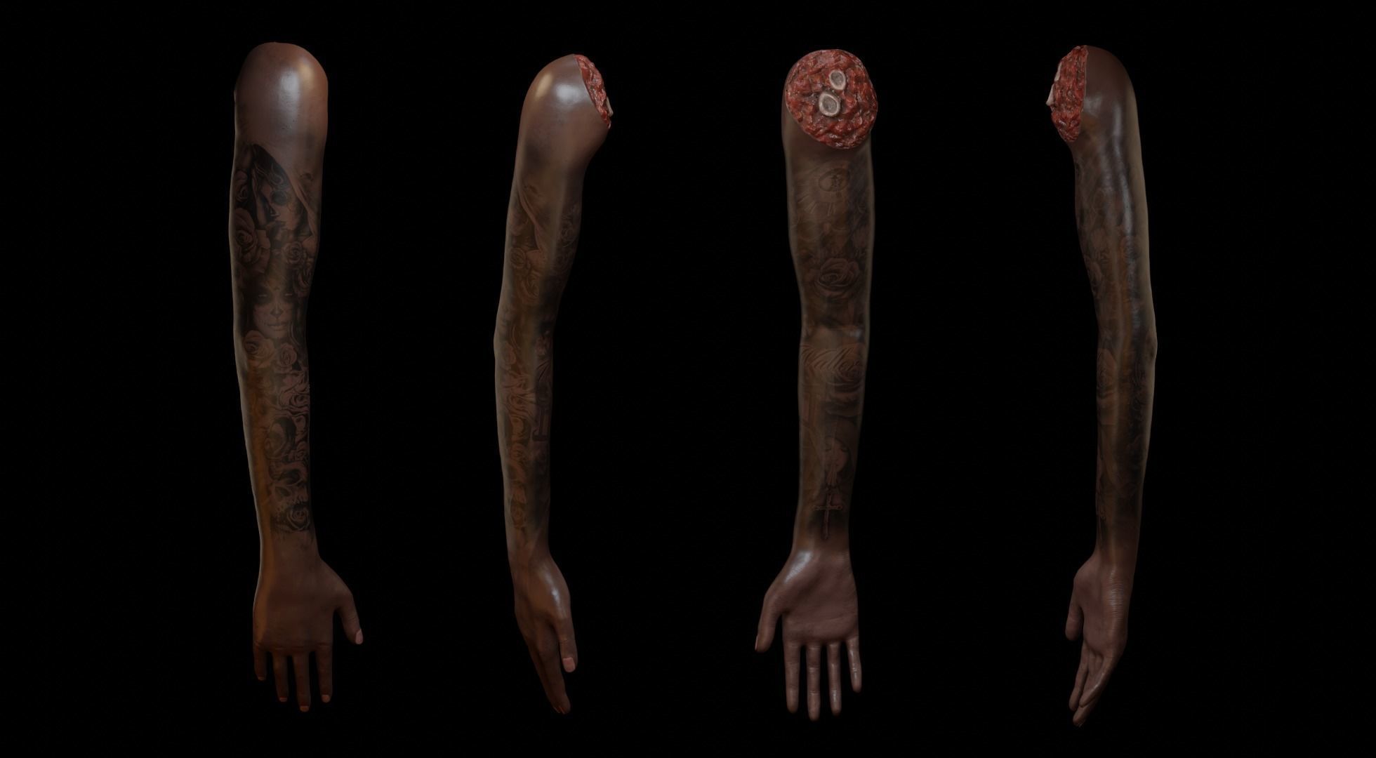 Severed Arm - Rigged Low-poly 3D model_1