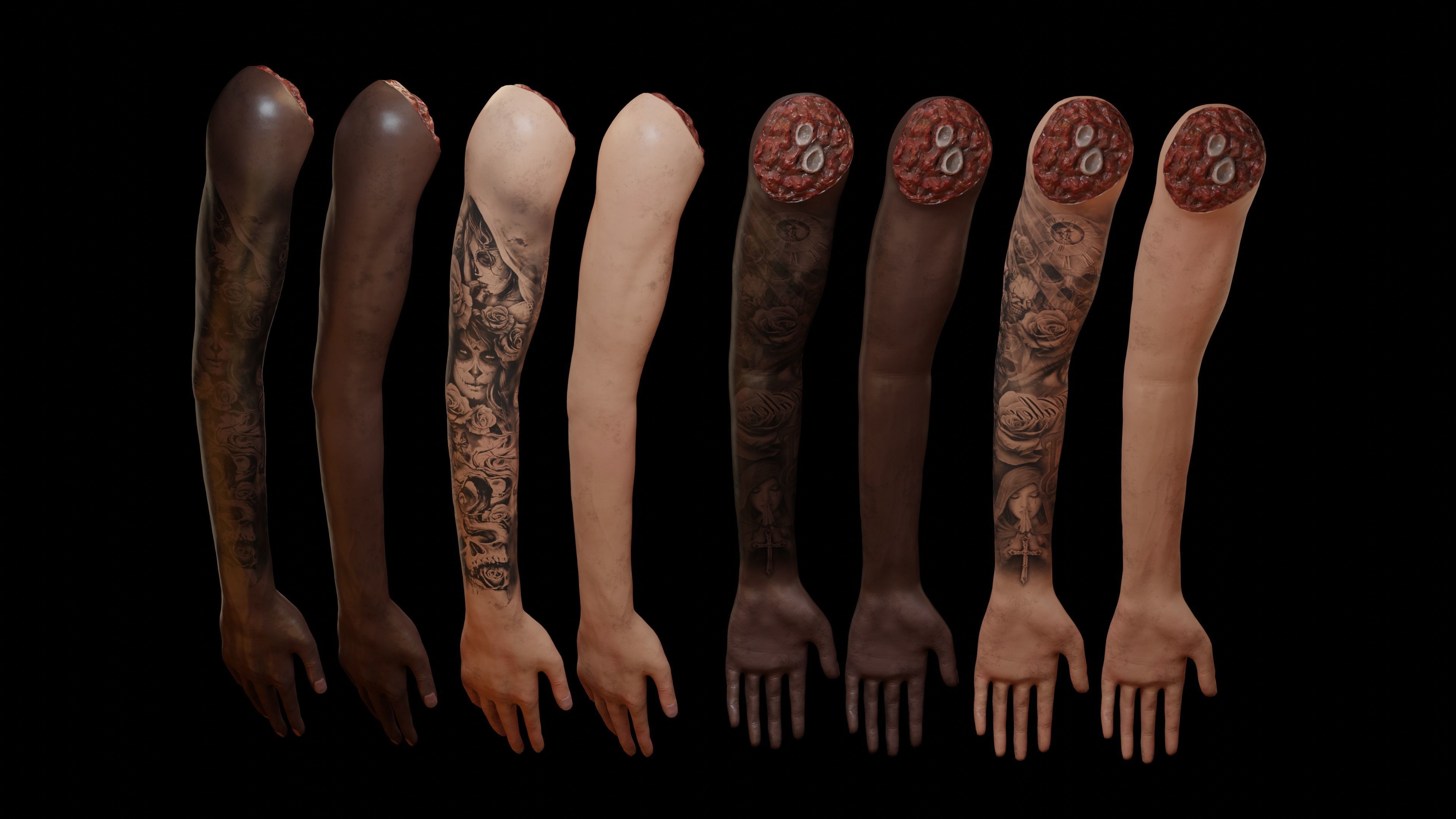 Severed Arm - Rigged Low-poly 3D model_4
