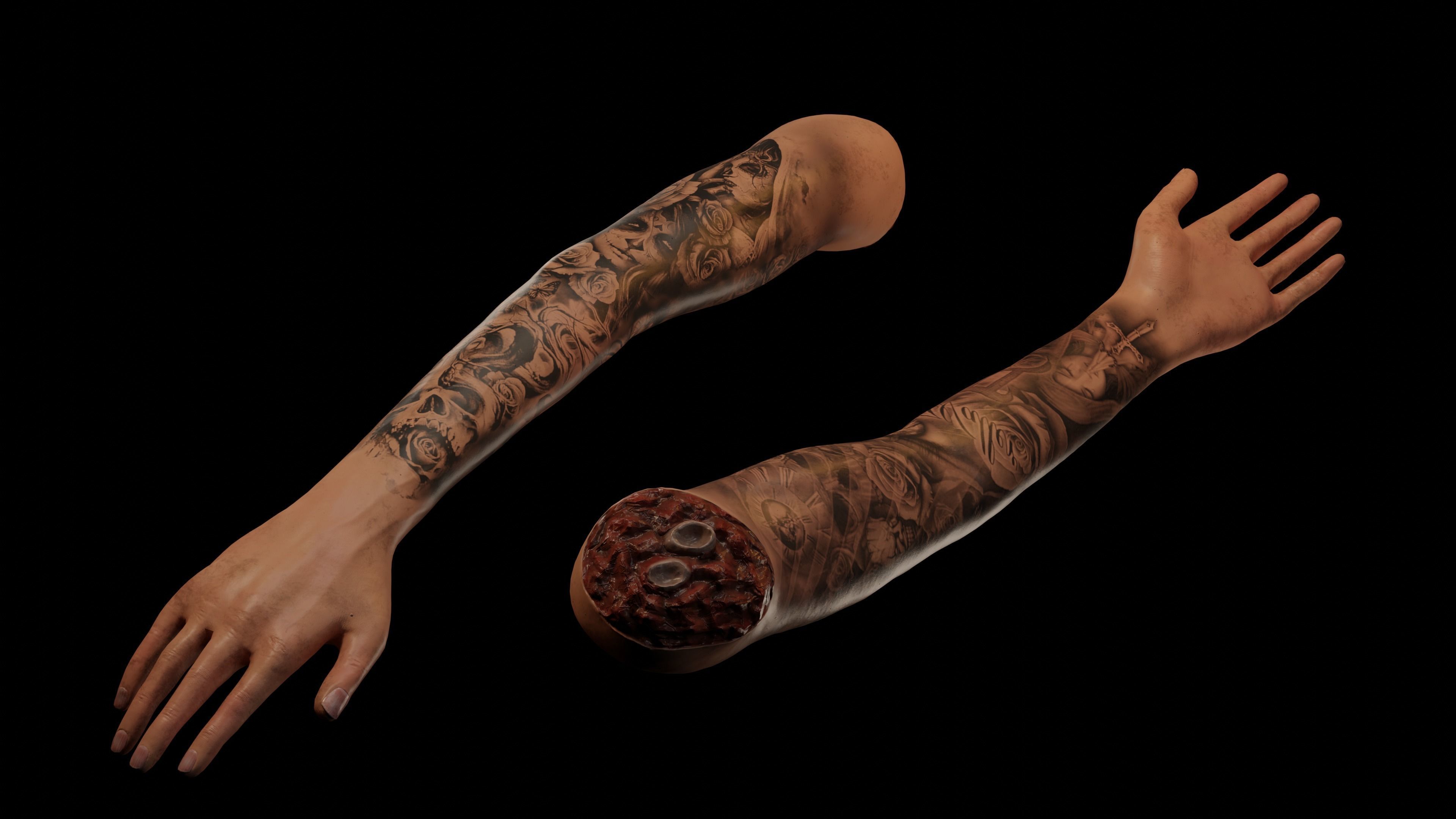 Severed Arm - Rigged Low-poly 3D model_7