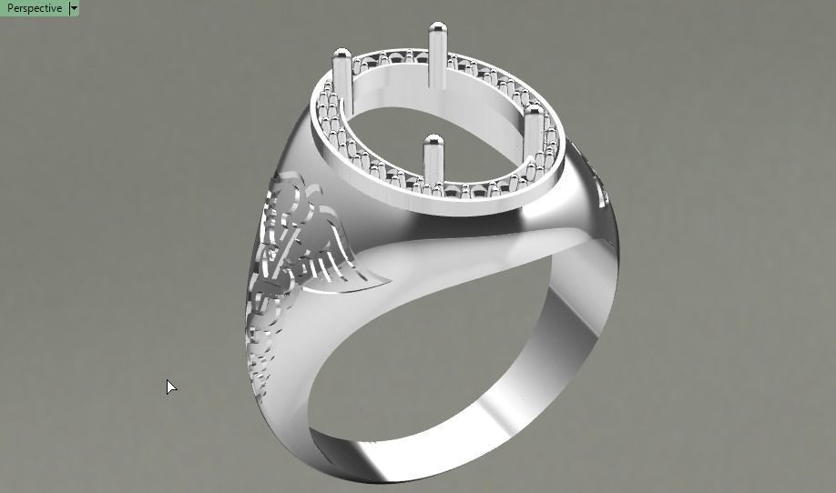 snake wings ring 3D print model_7