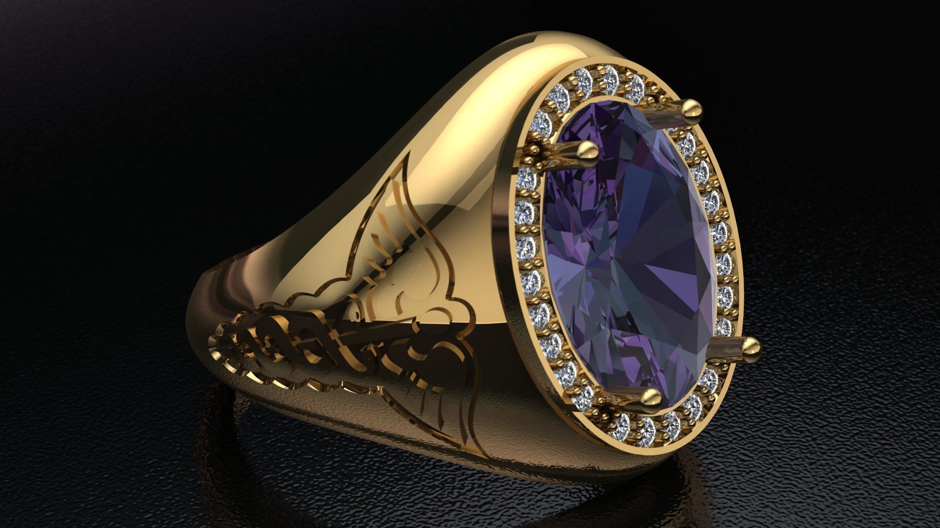 snake wings ring 3D print model_1