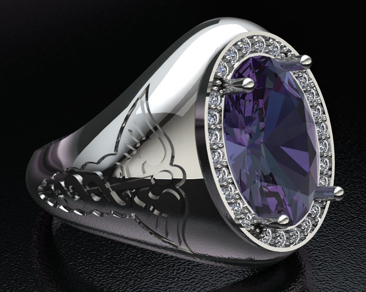 snake wings ring 3D print model_2