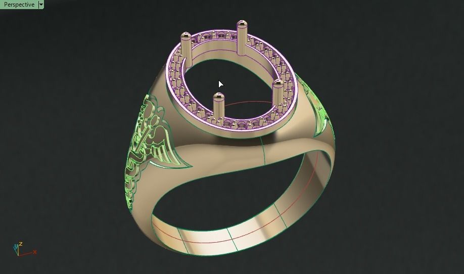 snake wings ring 3D print model_5