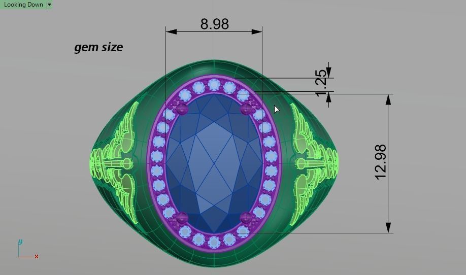 snake wings ring 3D print model_4