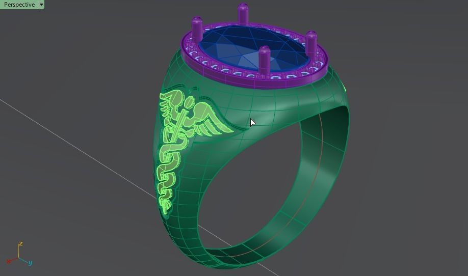 snake wings ring 3D print model_10