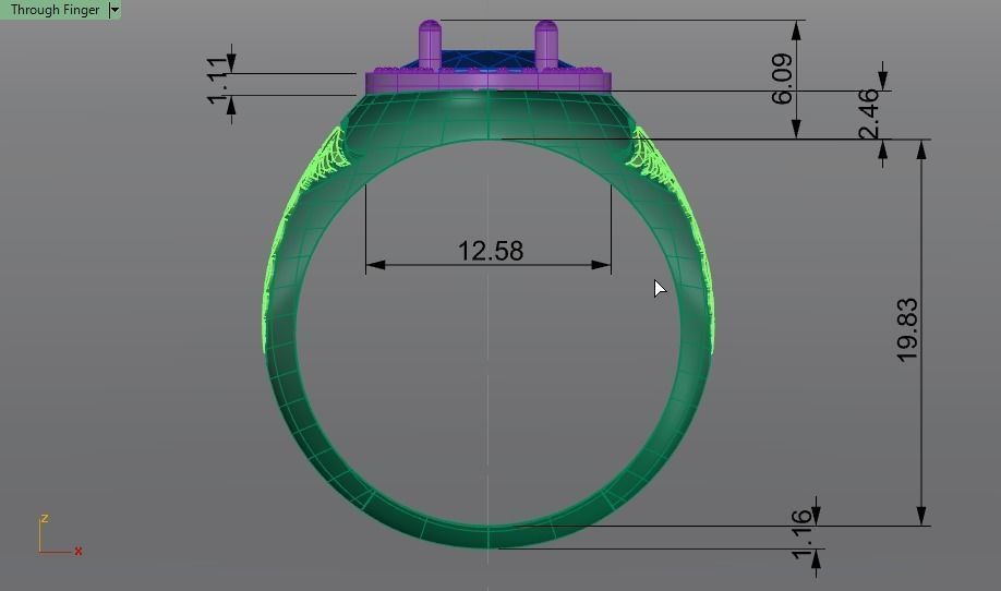 snake wings ring 3D print model_13