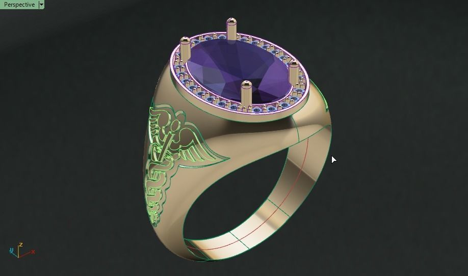 snake wings ring 3D print model_3
