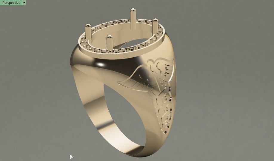 snake wings ring 3D print model_6