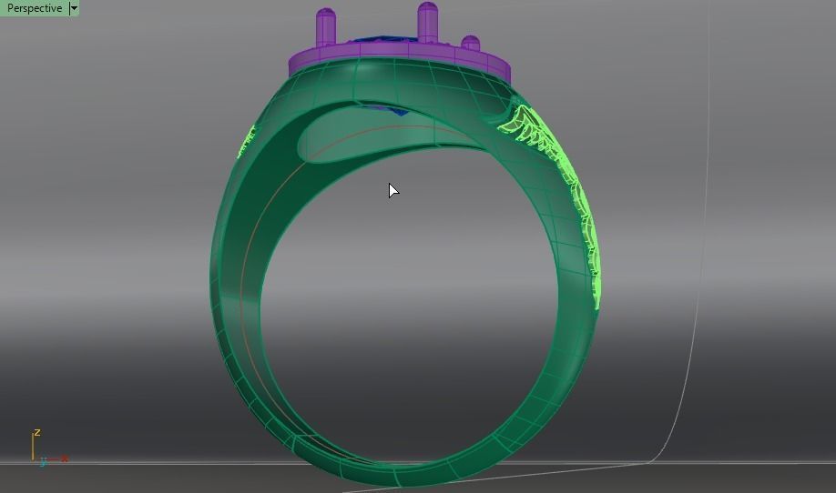 snake wings ring 3D print model_12