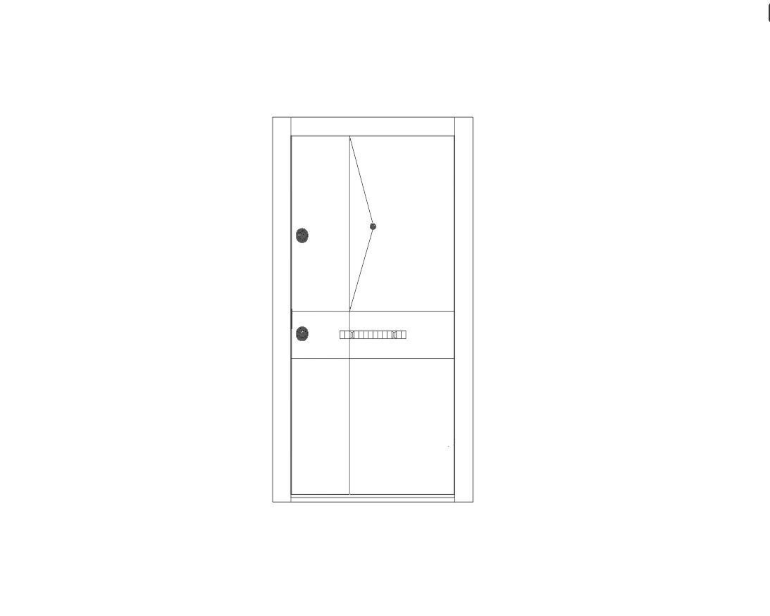 Modern Entrance Metal Wooden Door Low-poly 3D model_12