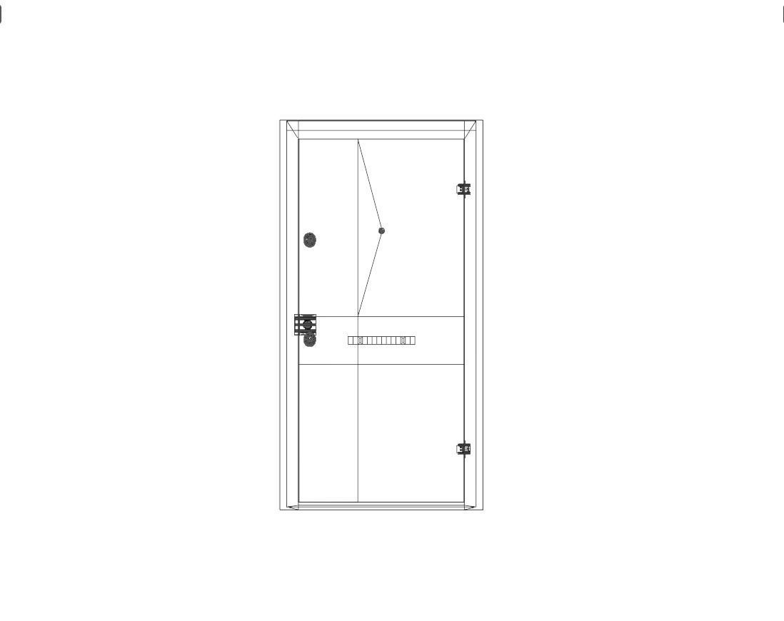Modern Entrance Metal Wooden Door Low-poly 3D model_13