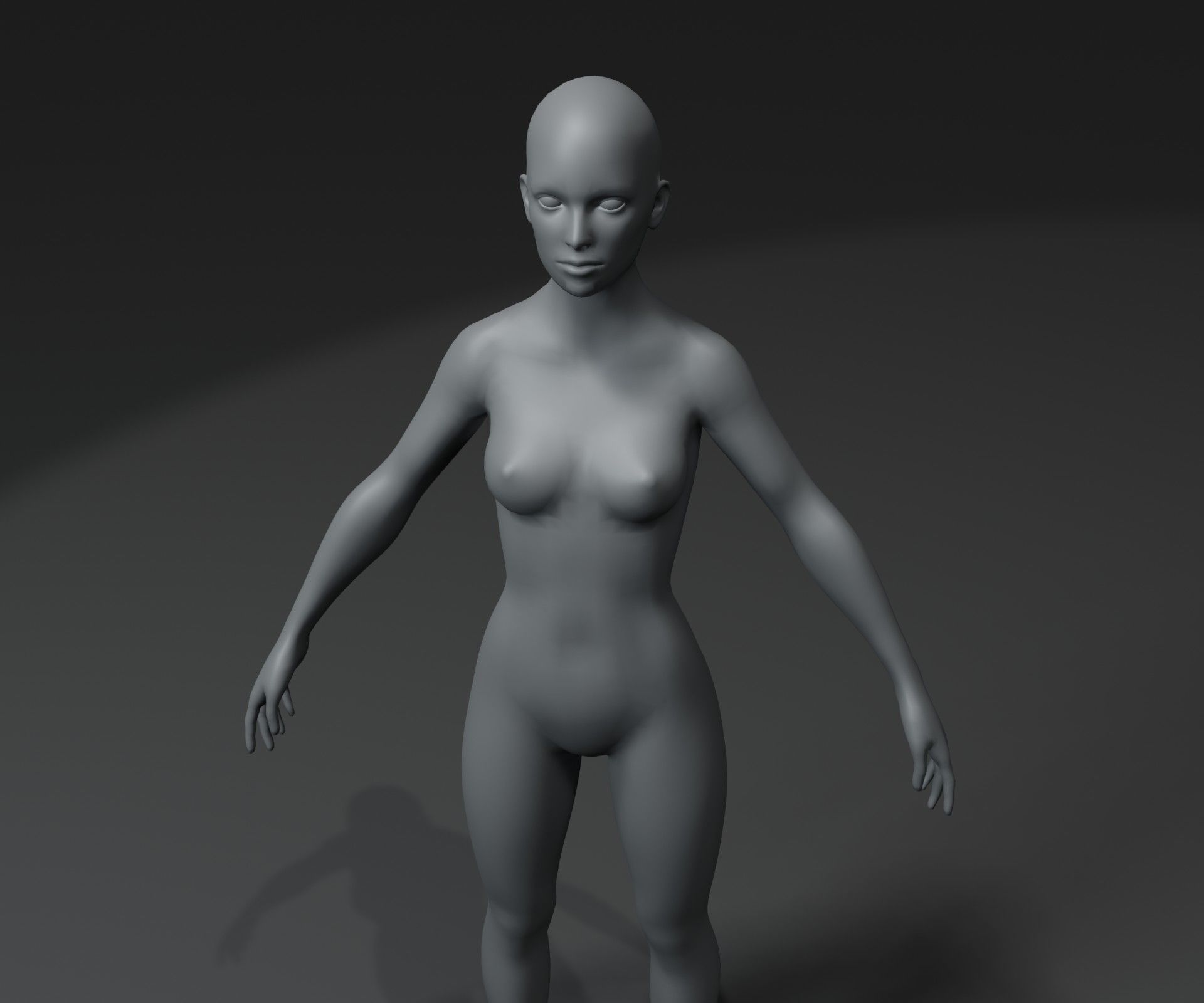 Human Body Base Mesh 3D Model Family Pack 20k Polygons Low-poly 3D model_42