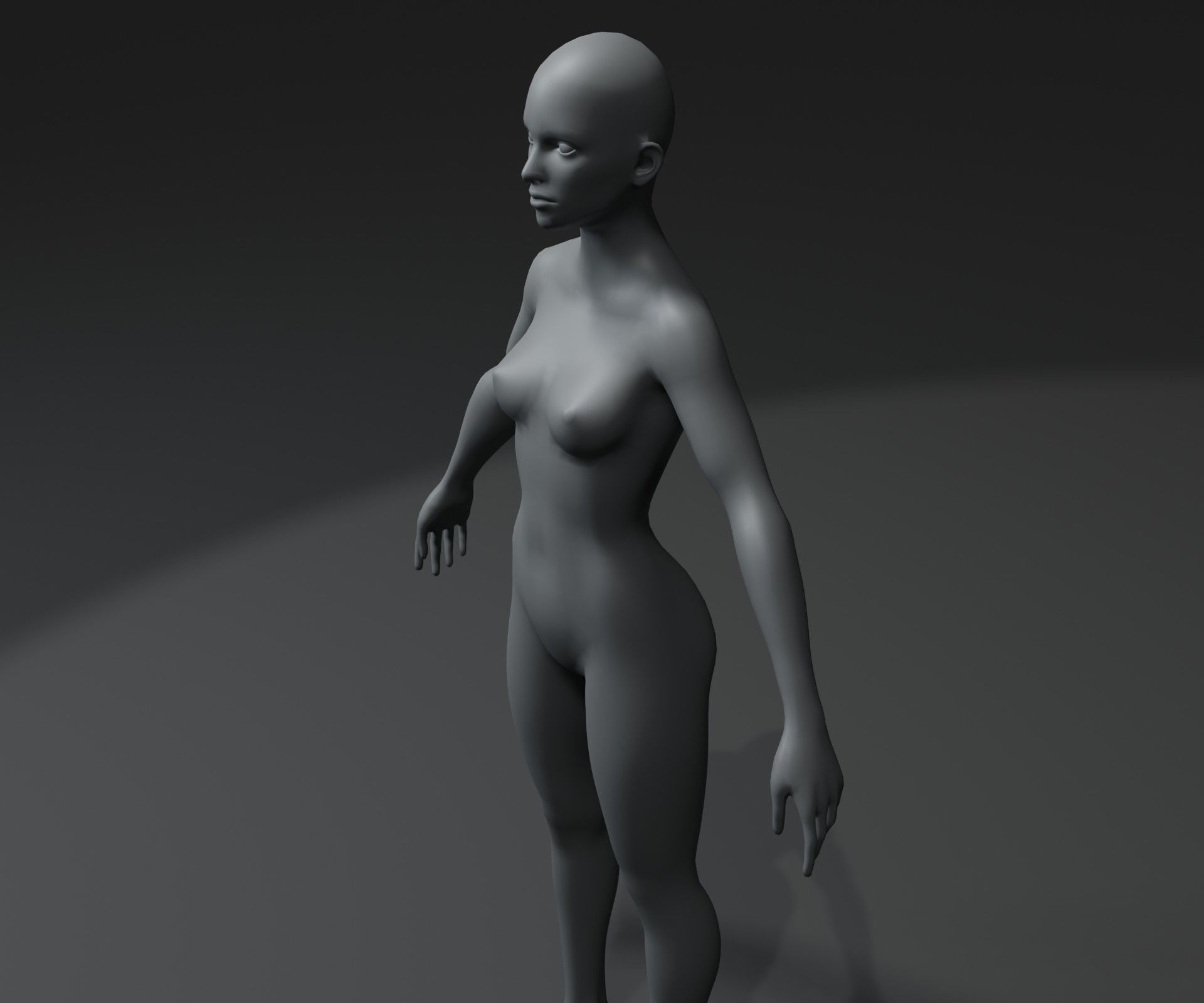 Human Body Base Mesh 3D Model Family Pack 20k Polygons Low-poly 3D model_37