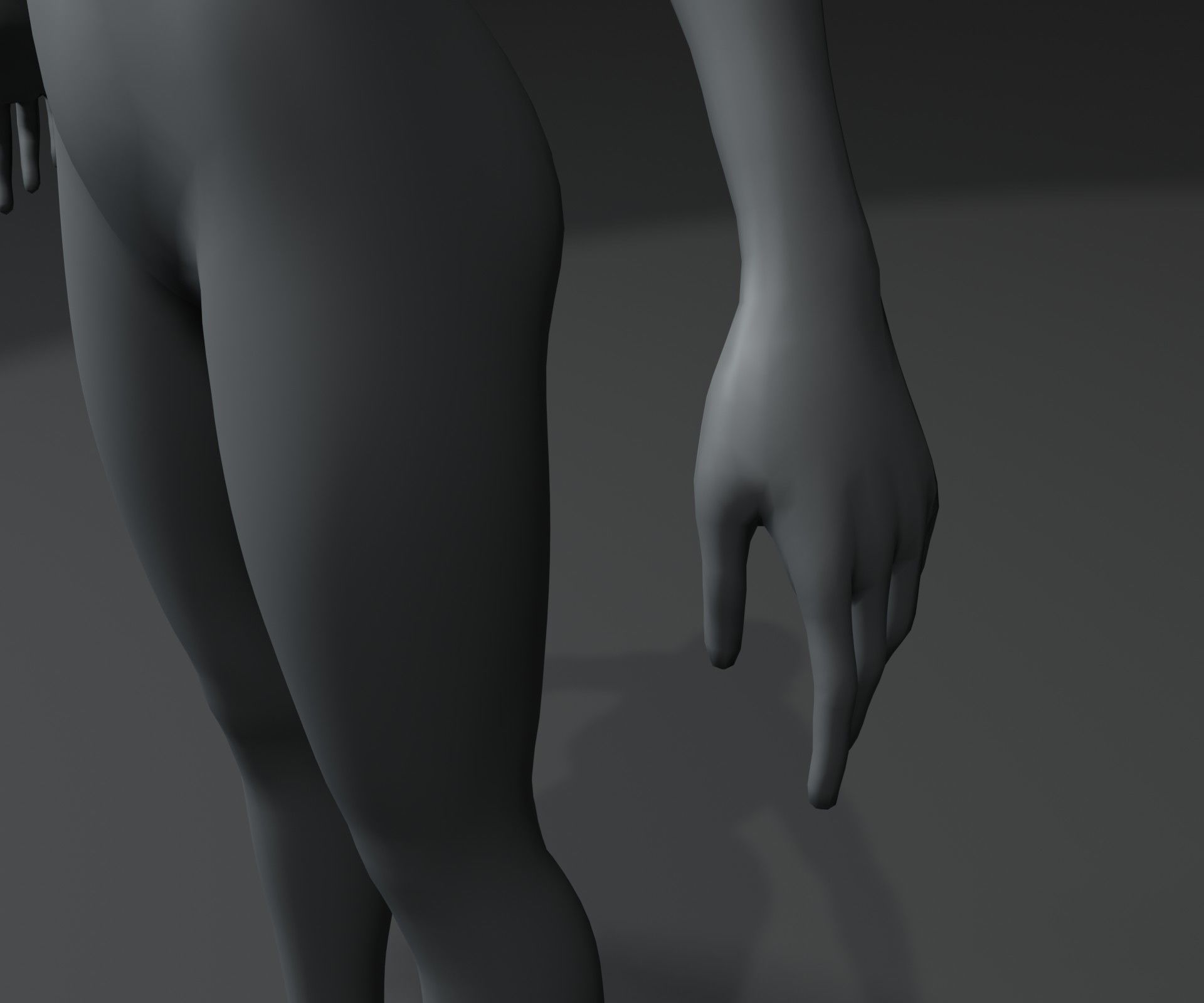 Human Body Base Mesh 3D Model Family Pack 20k Polygons Low-poly 3D model_31