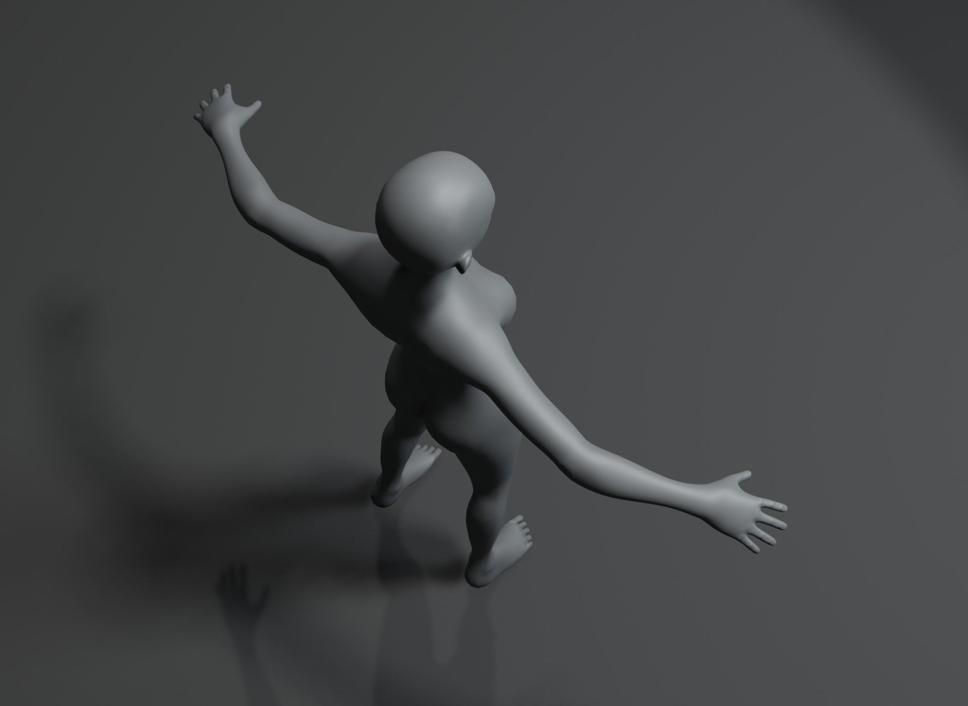 Human Body Base Mesh 3D Model Family Pack 20k Polygons Low-poly 3D model_79