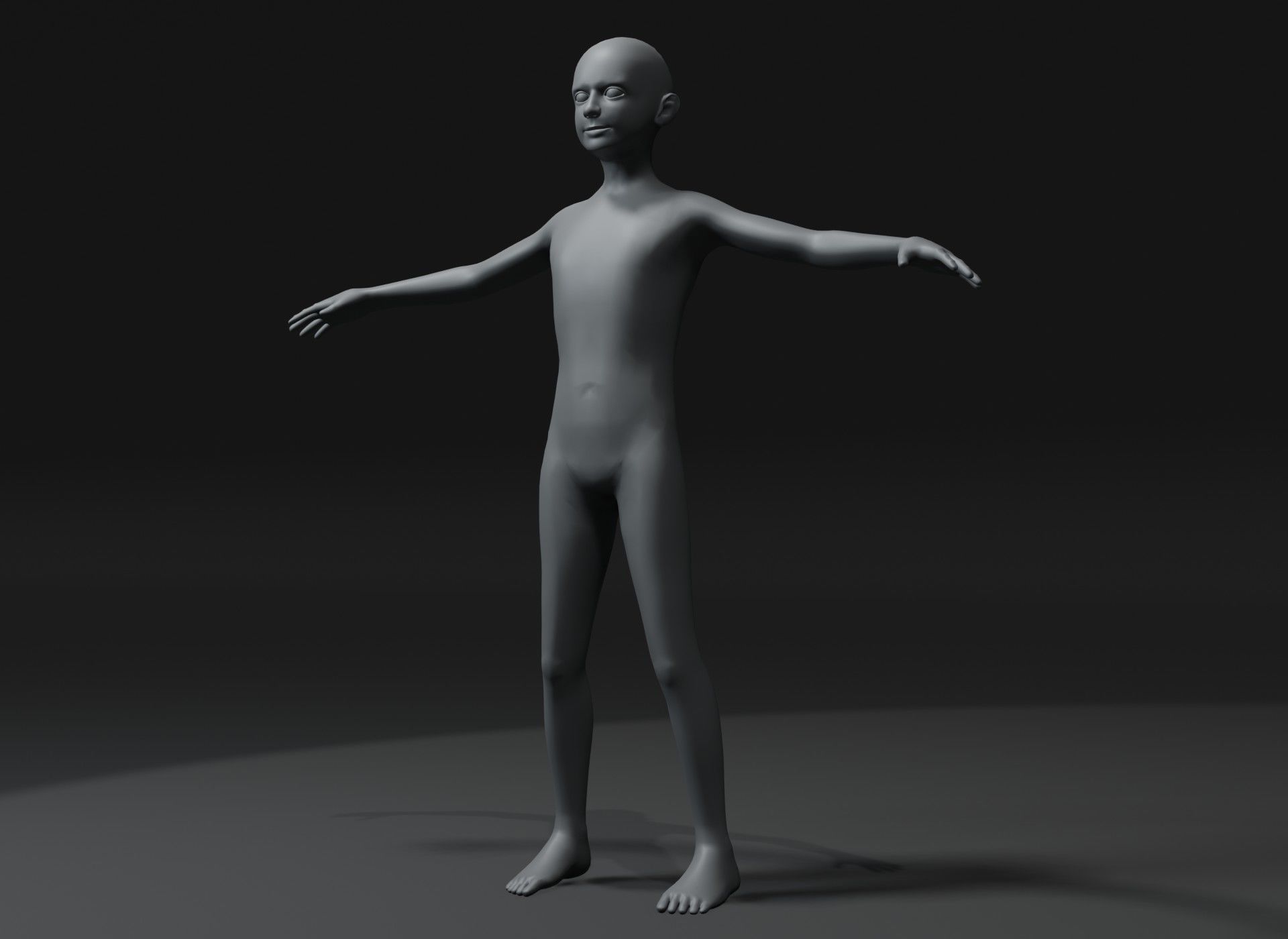 Human Body Base Mesh 3D Model Family Pack 20k Polygons Low-poly 3D model_53