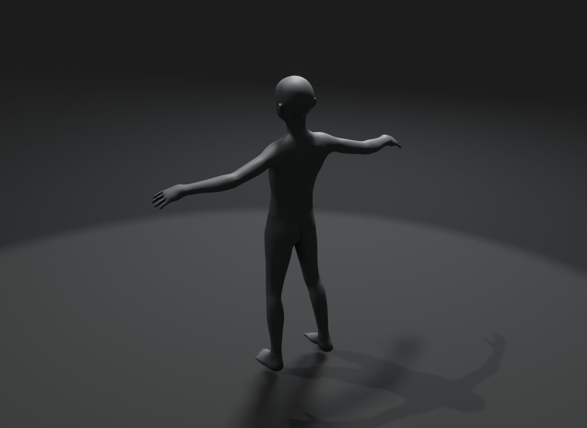 Human Body Base Mesh 3D Model Family Pack 20k Polygons Low-poly 3D model_56