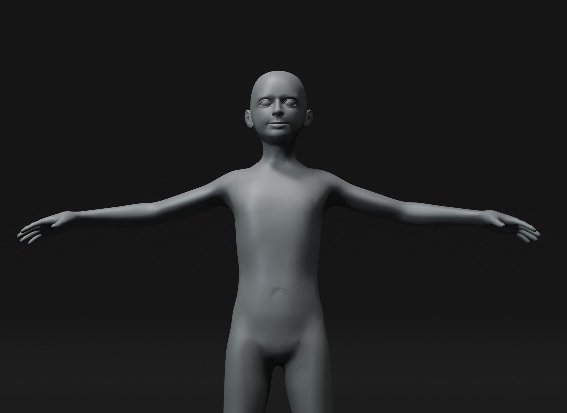 Human Body Base Mesh 3D Model Family Pack 20k Polygons Low-poly 3D model_61