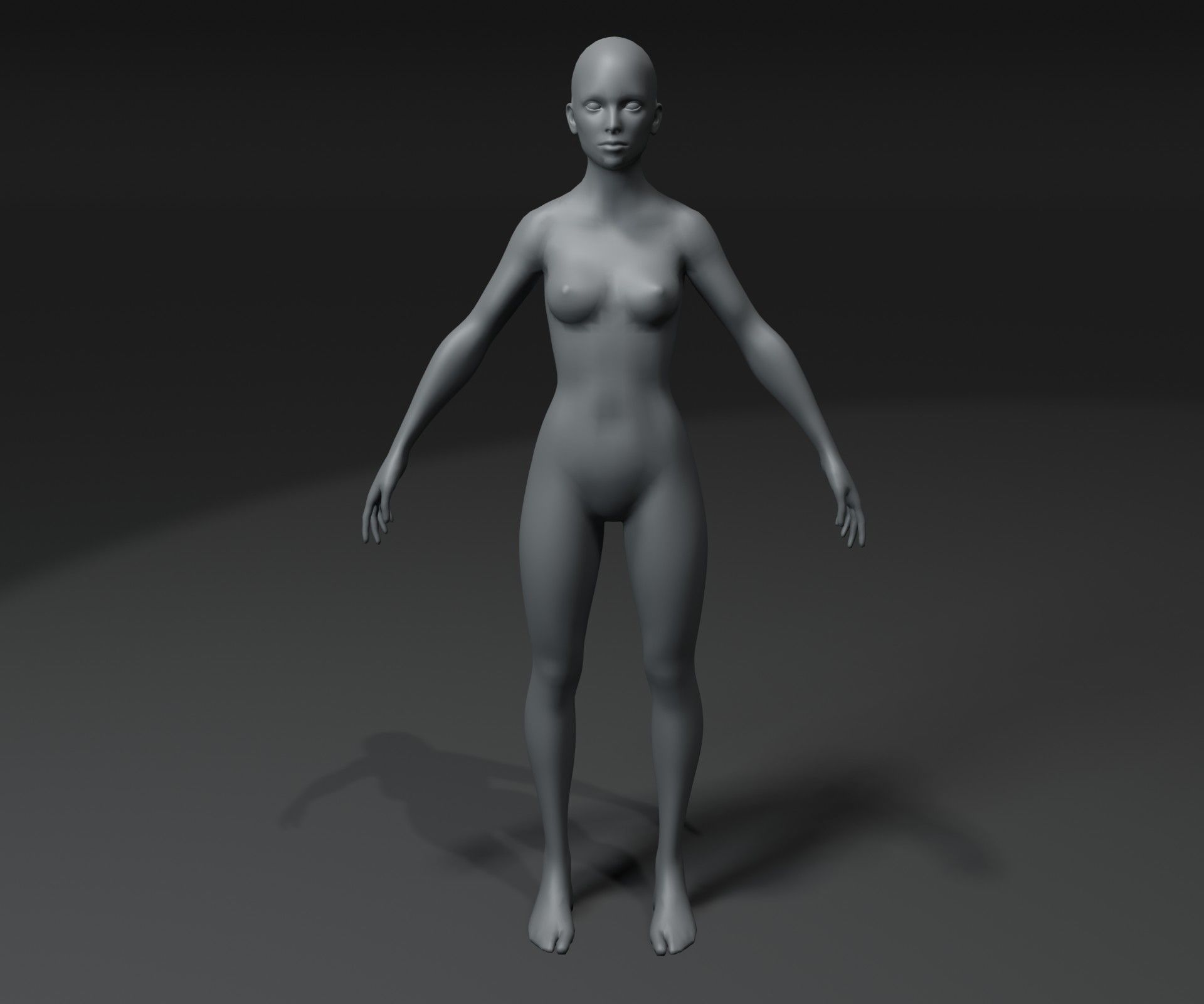 Human Body Base Mesh 3D Model Family Pack 20k Polygons Low-poly 3D model_26