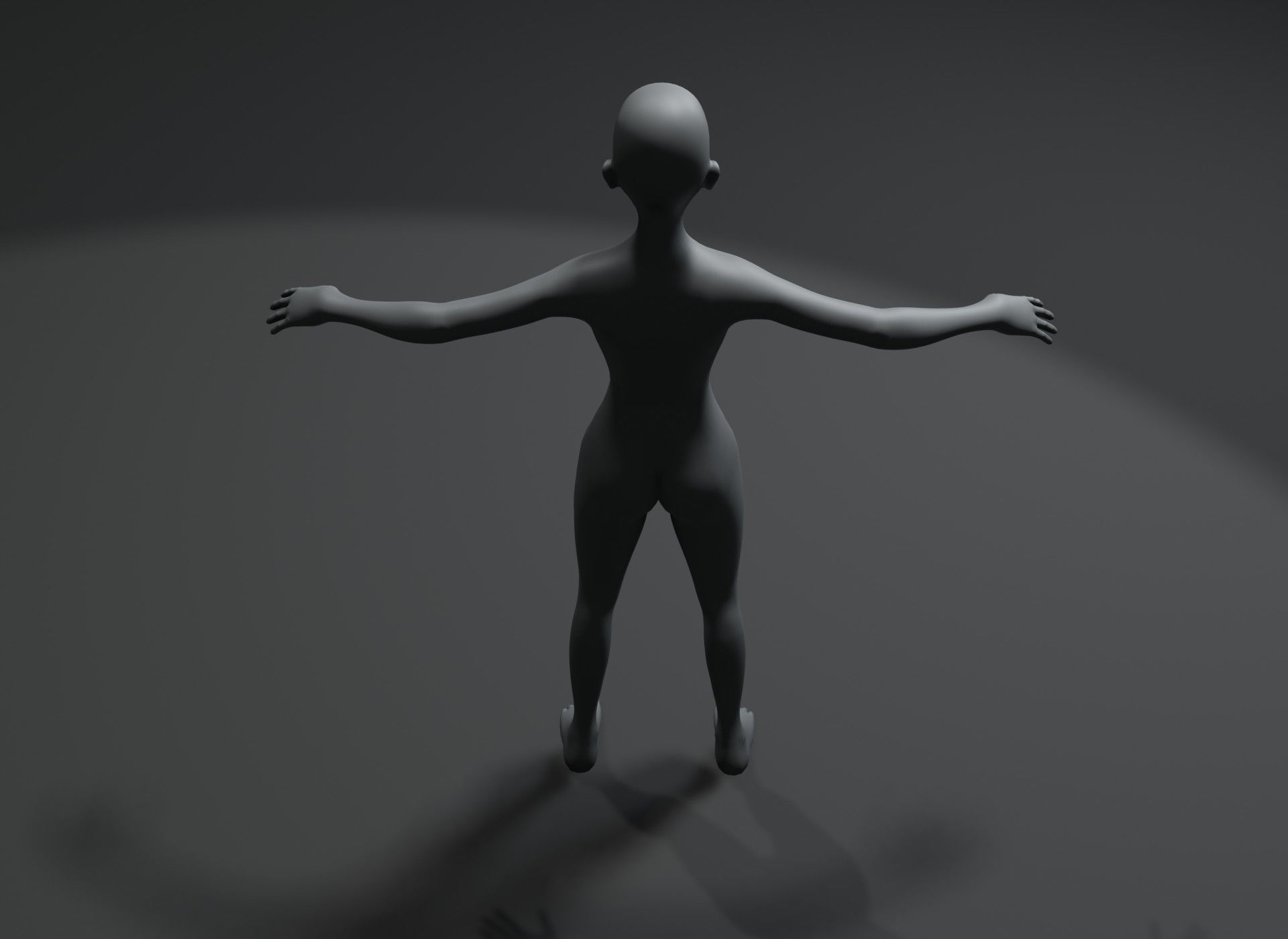 Human Body Base Mesh 3D Model Family Pack 20k Polygons Low-poly 3D model_68