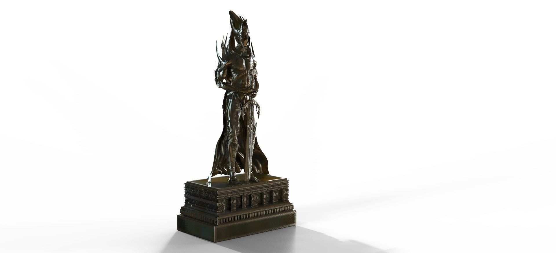Wood elf deity statue 3D model_3