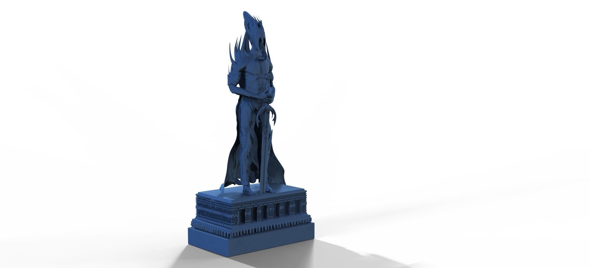 Wood elf deity statue 3D model_2