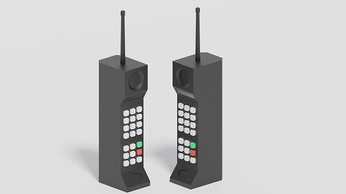 Motorola DynaTac Brick Phone Low-poly 3D model