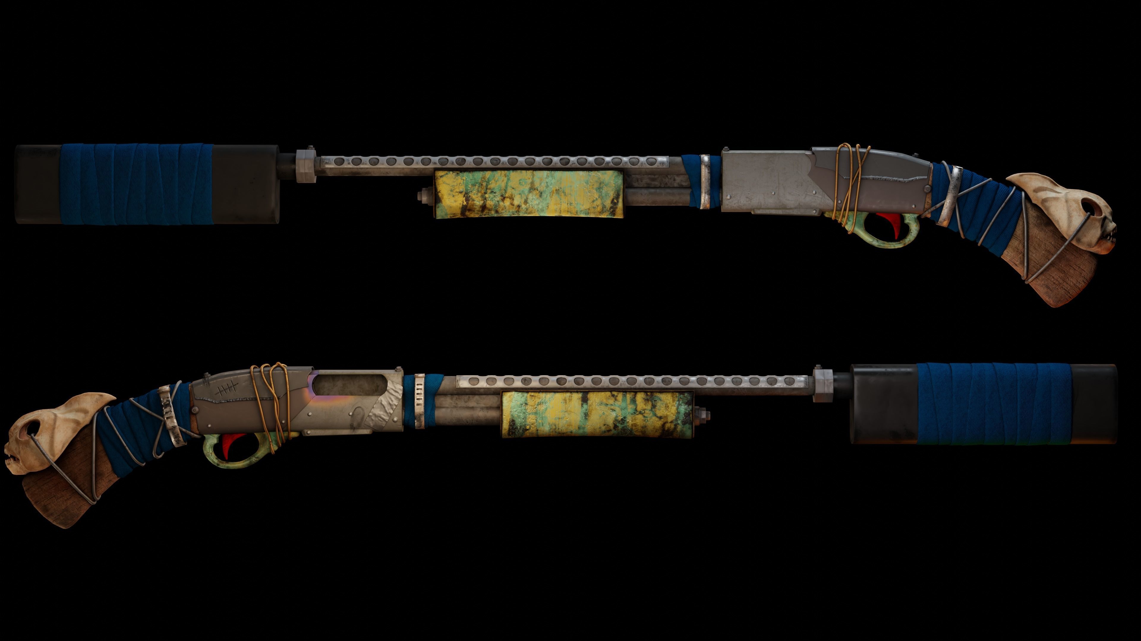Shotgun Apocalyptic Free low-poly 3D model_1