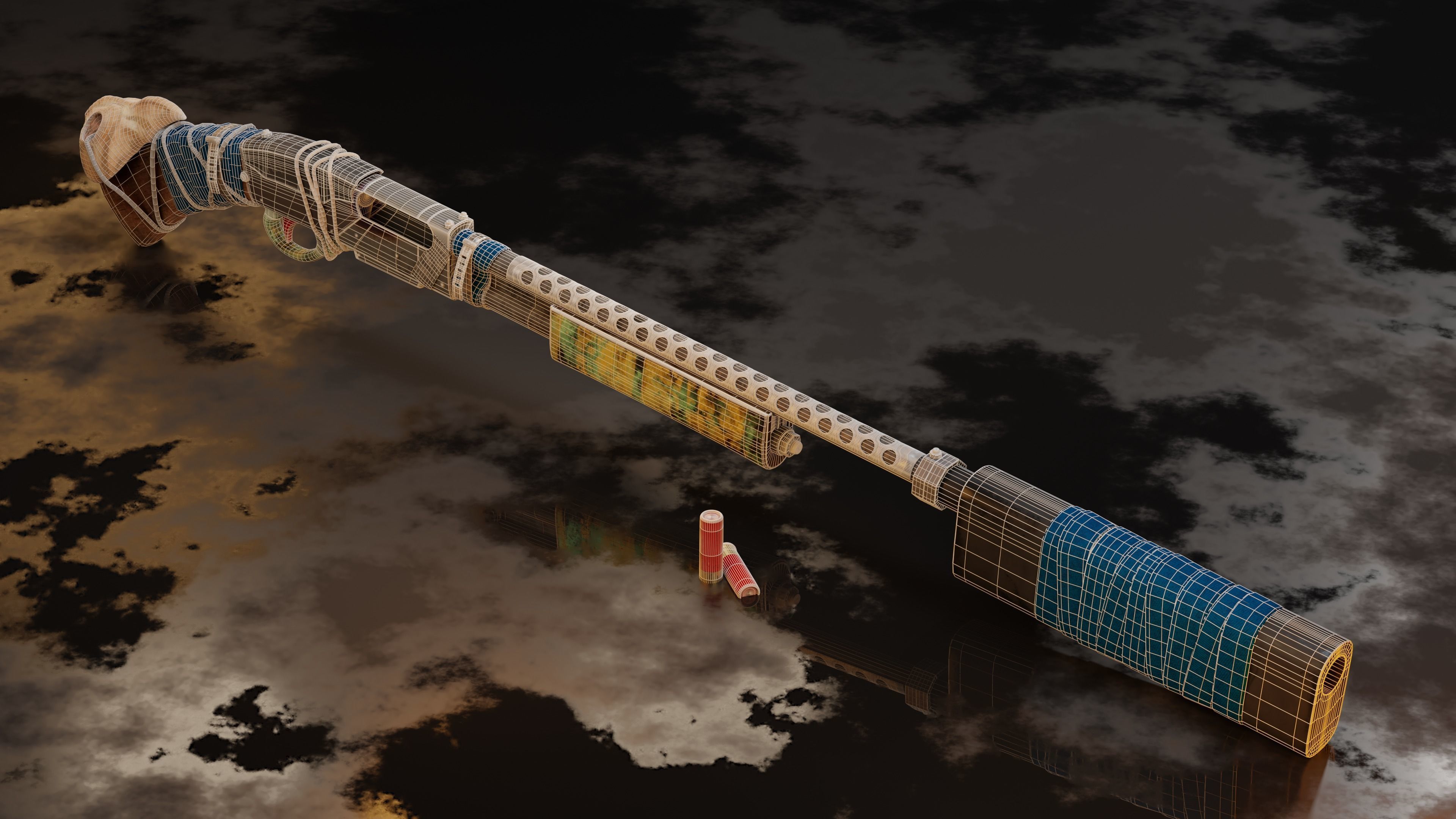 Shotgun Apocalyptic Free low-poly 3D model_7