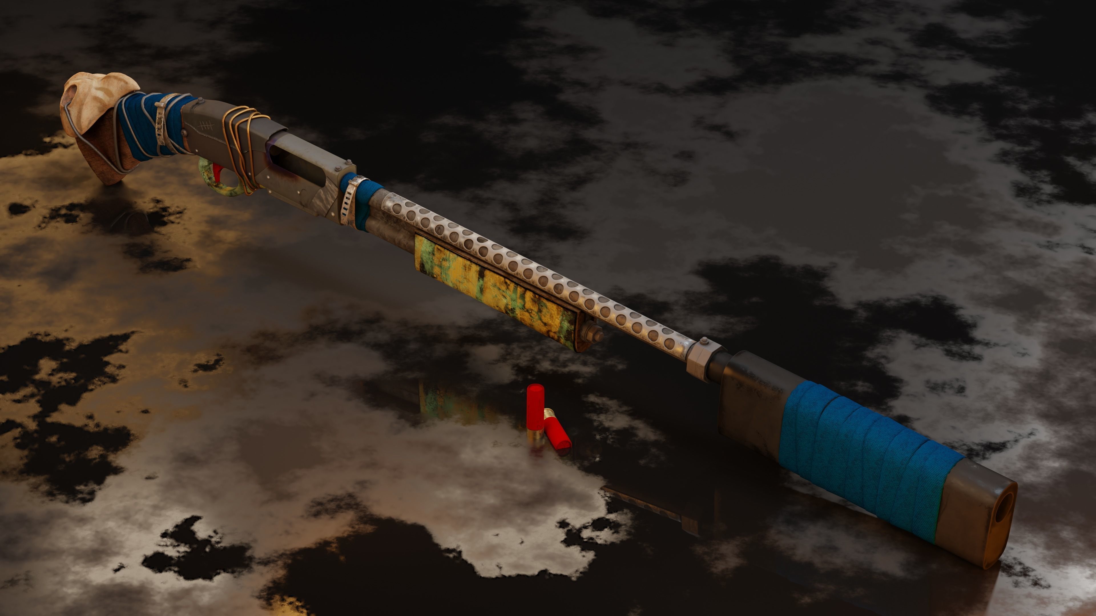 Shotgun Apocalyptic Free low-poly 3D model_2