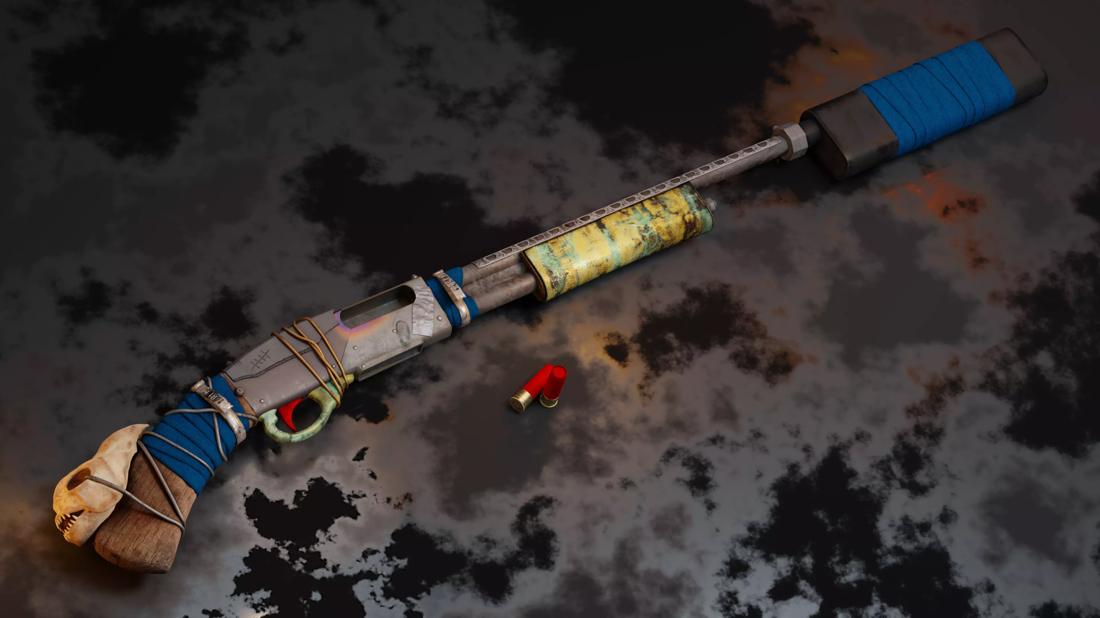 Shotgun Apocalyptic Free low-poly 3D model_0