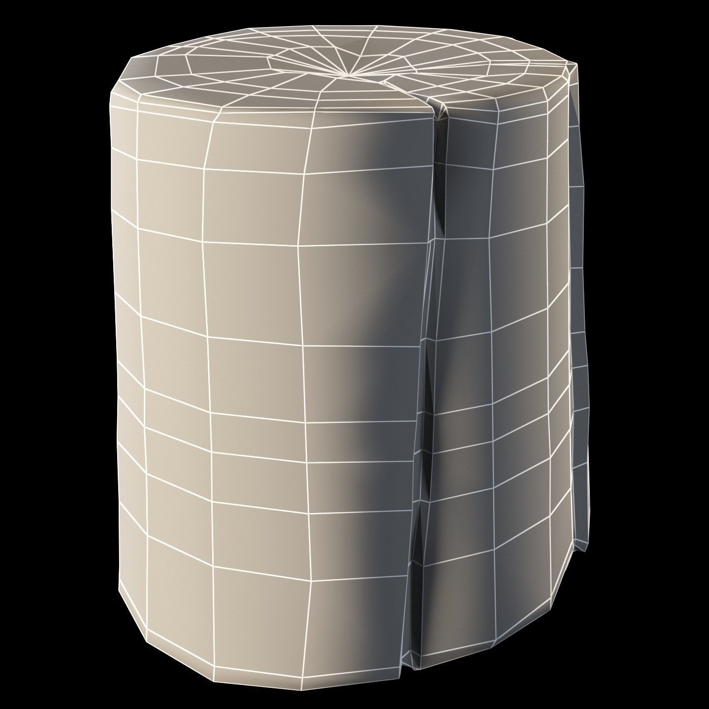 Fir stump for splitting firewood Low-poly 3D model_31