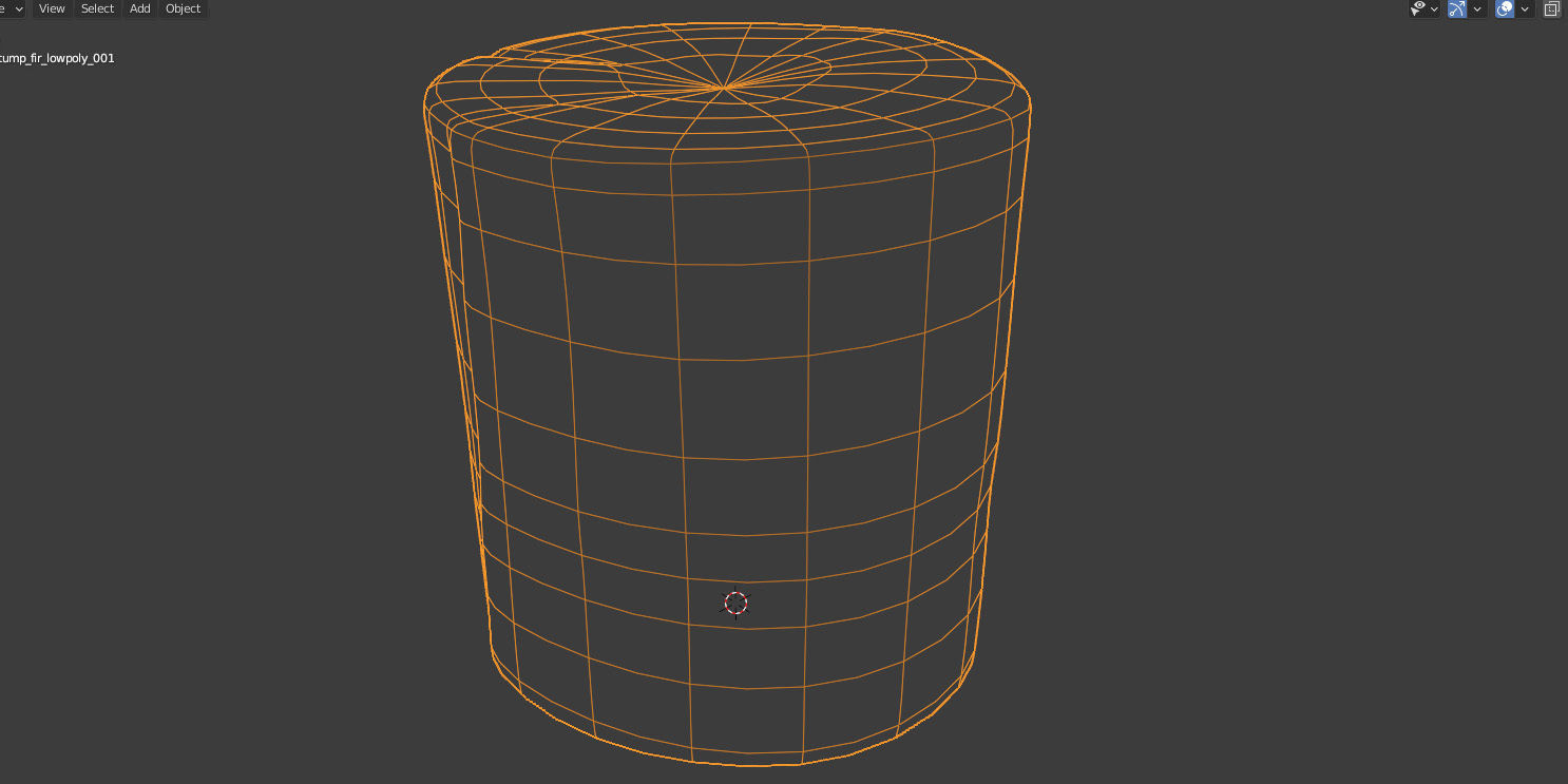 Fir stump for splitting firewood Low-poly 3D model_34