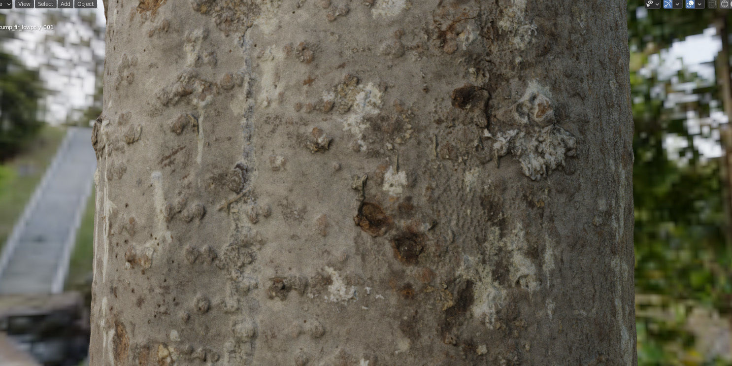 Fir stump for splitting firewood Low-poly 3D model_28