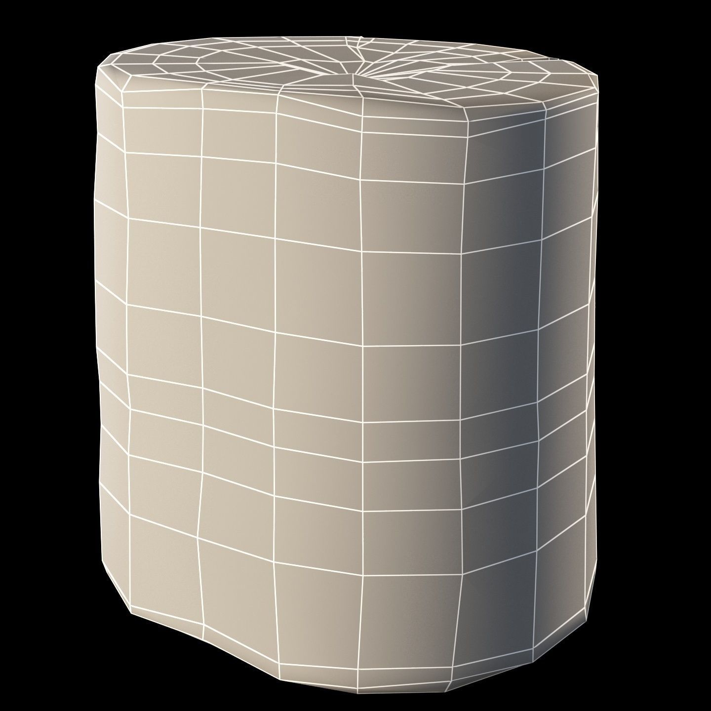 Fir stump for splitting firewood Low-poly 3D model_29