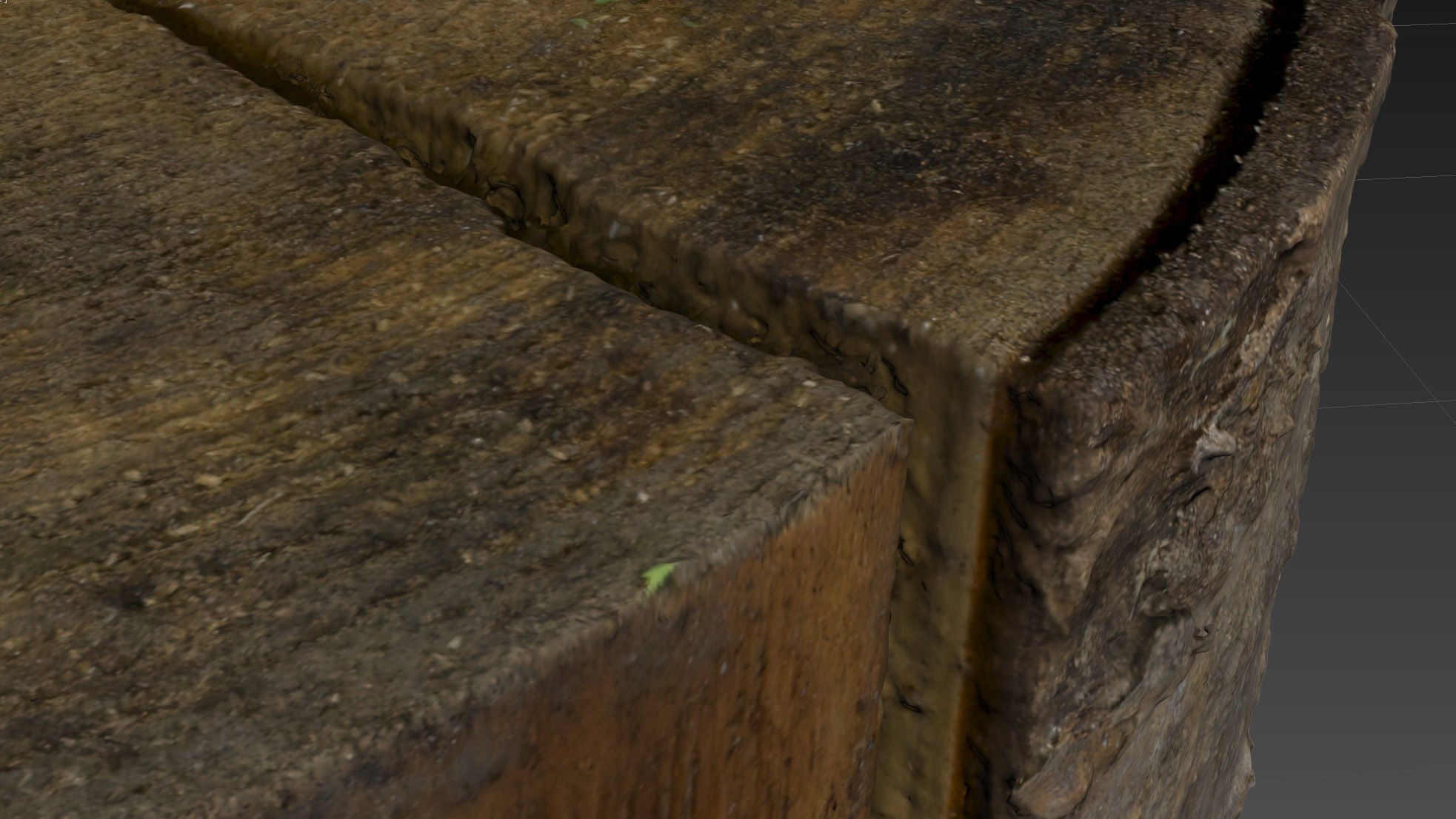 Fir stump for splitting firewood Low-poly 3D model_20