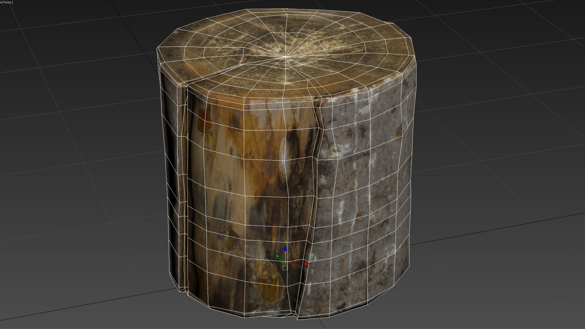 Fir stump for splitting firewood Low-poly 3D model_33