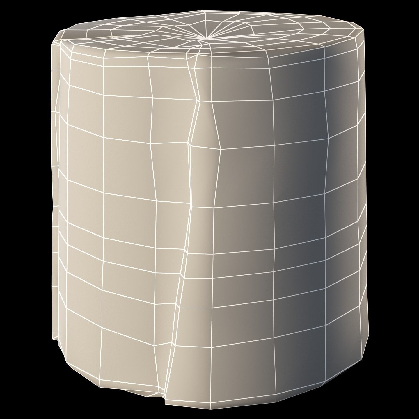 Fir stump for splitting firewood Low-poly 3D model_30