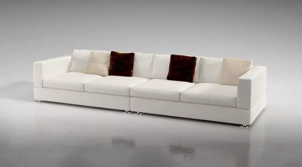 White Modern Couch 3D model_0