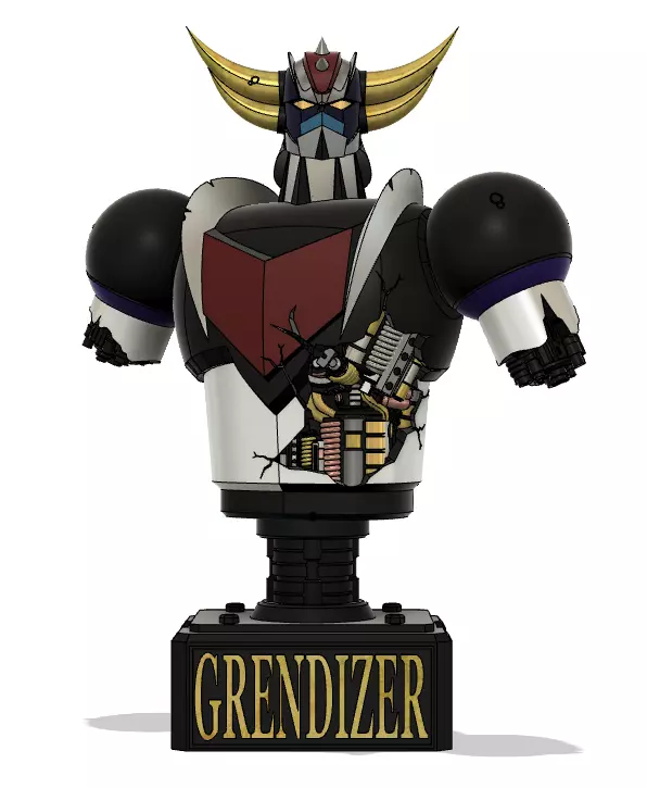 grendizer battle damage bust 3d printing model 3D print model_0