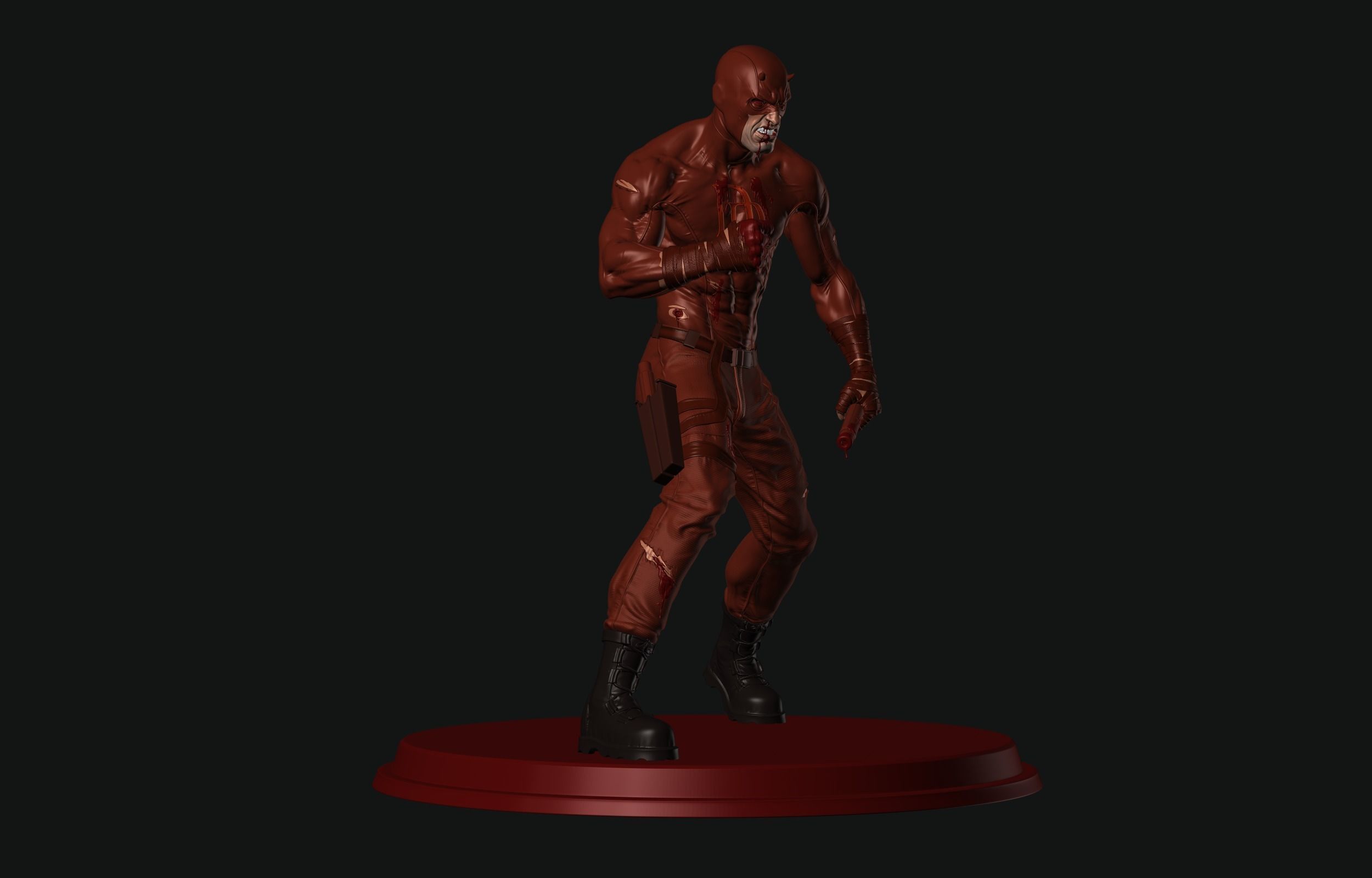 Daredevil statue 3D print model_17