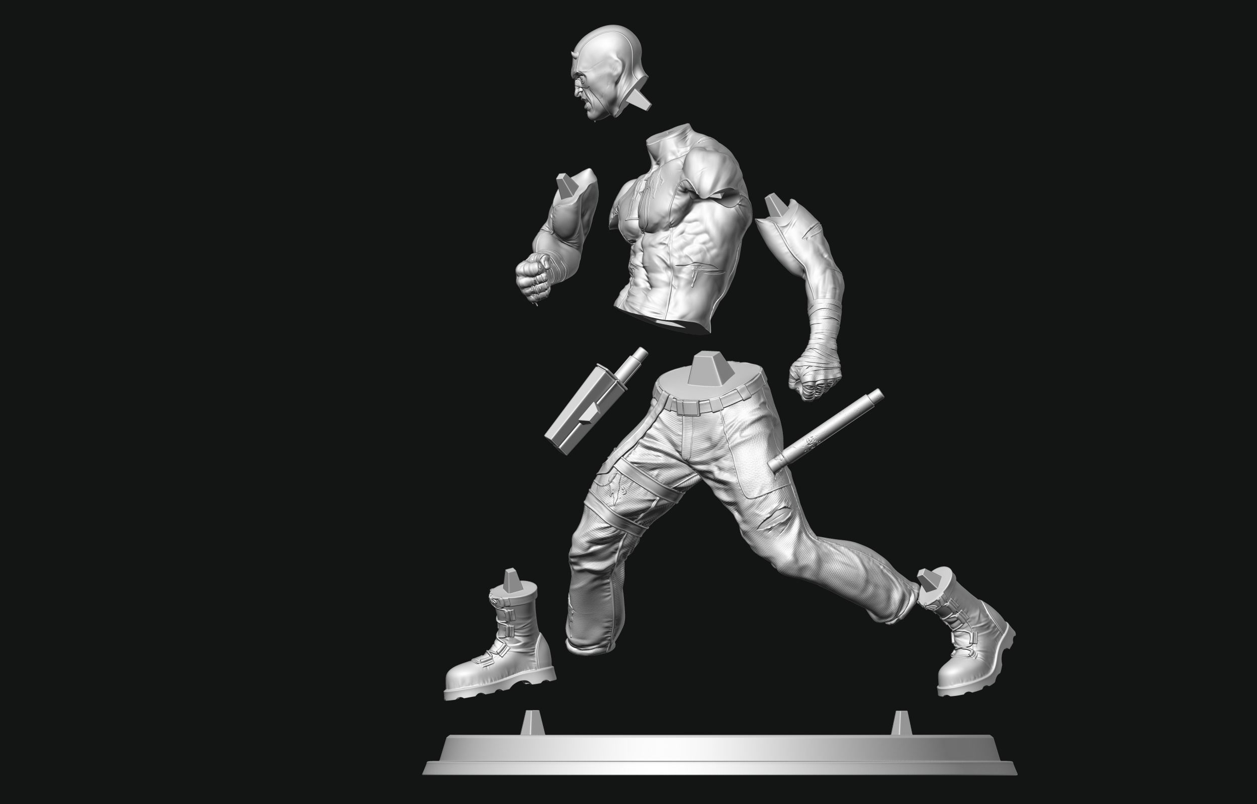 Daredevil statue 3D print model_28