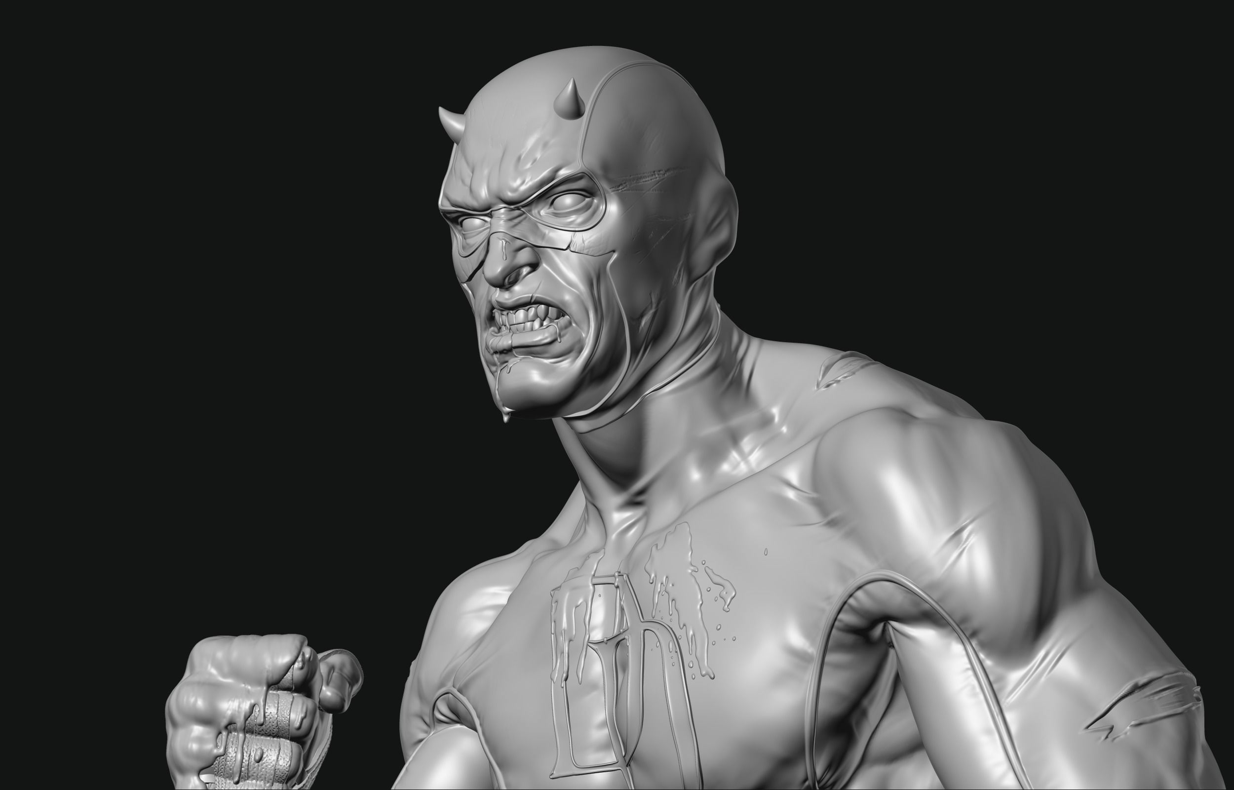 Daredevil statue 3D print model_20