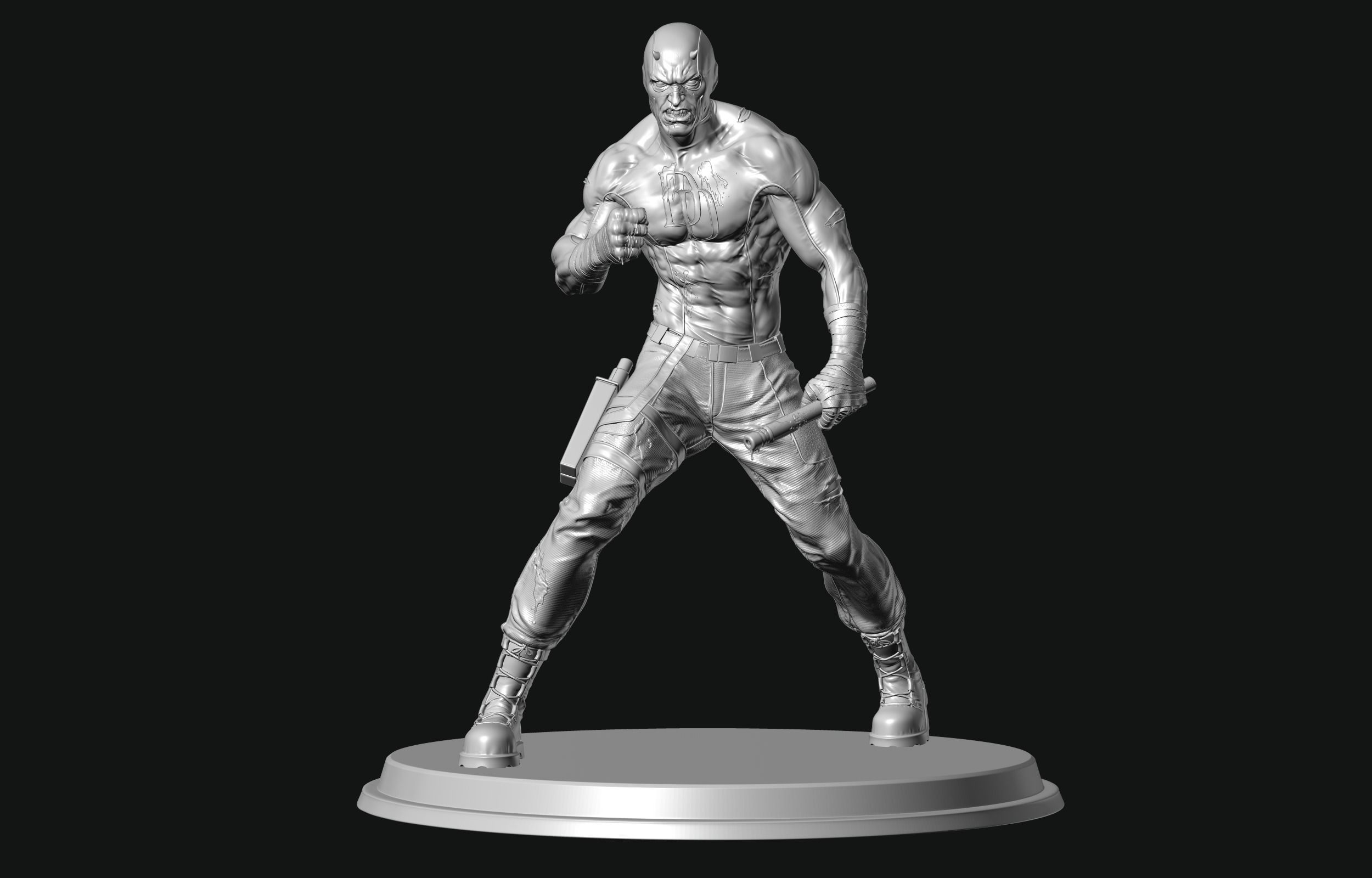 Daredevil statue 3D print model_3