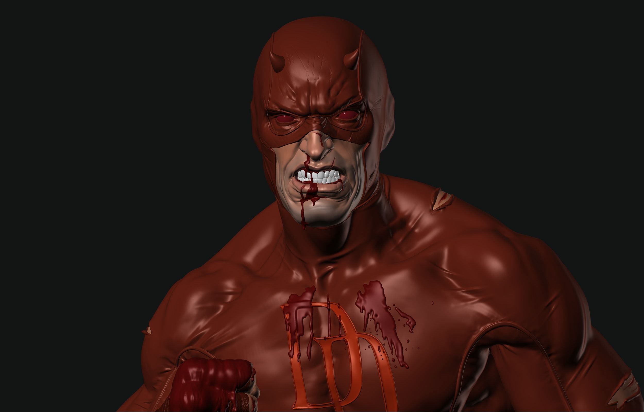 Daredevil statue 3D print model_19