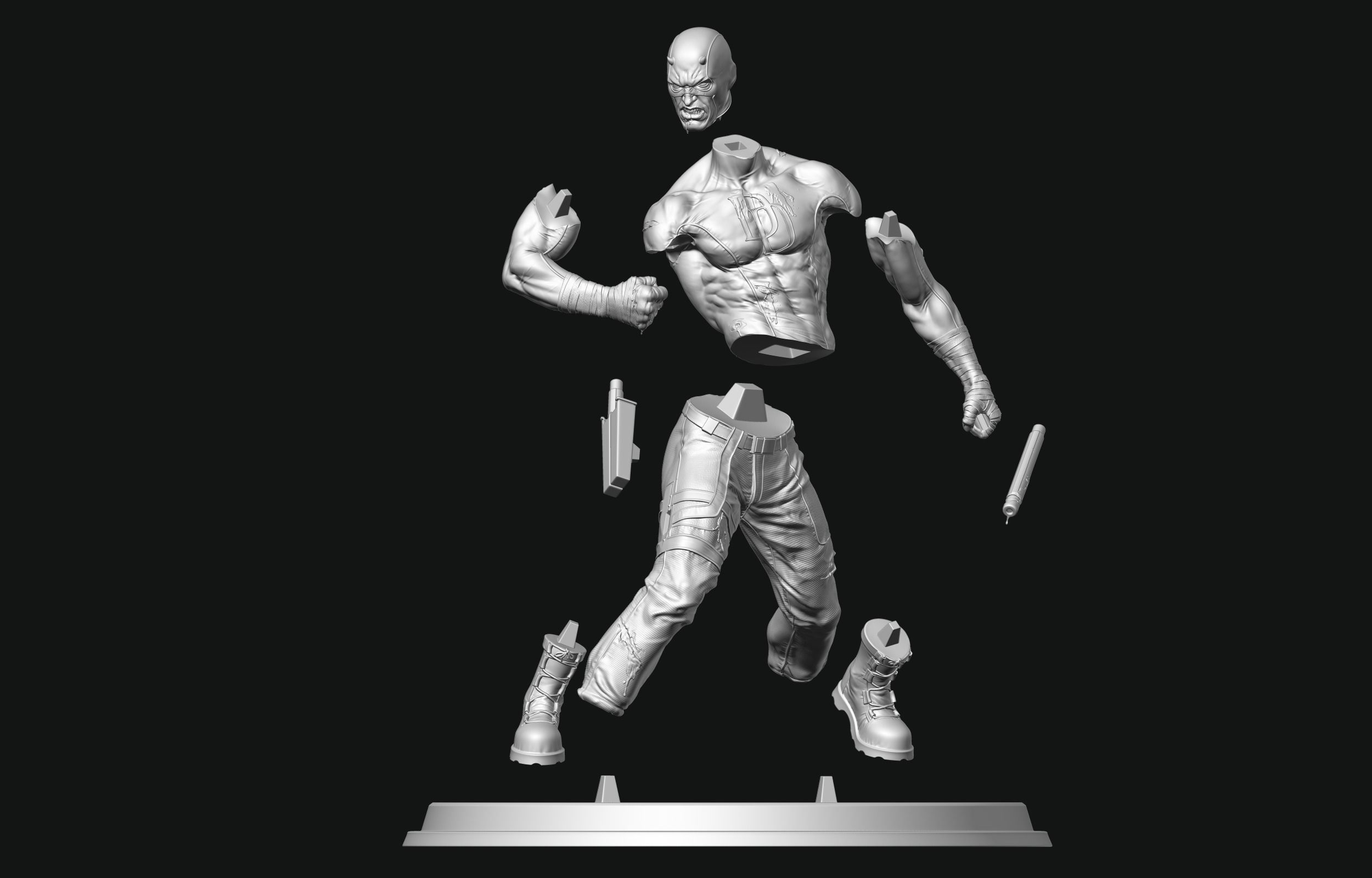 Daredevil statue 3D print model_27