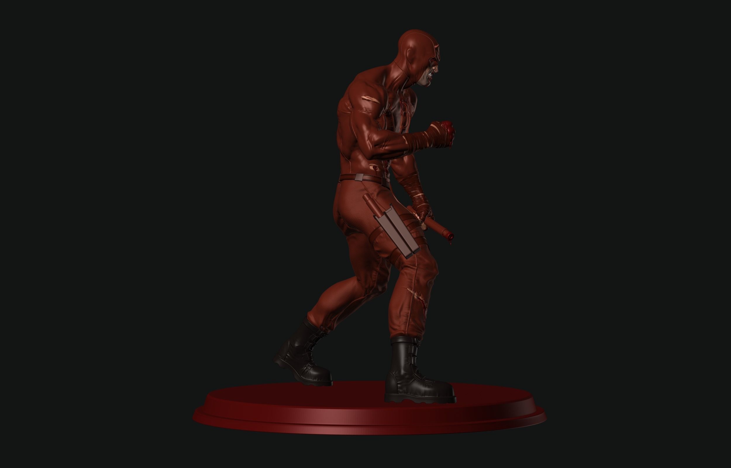 Daredevil statue 3D print model_15
