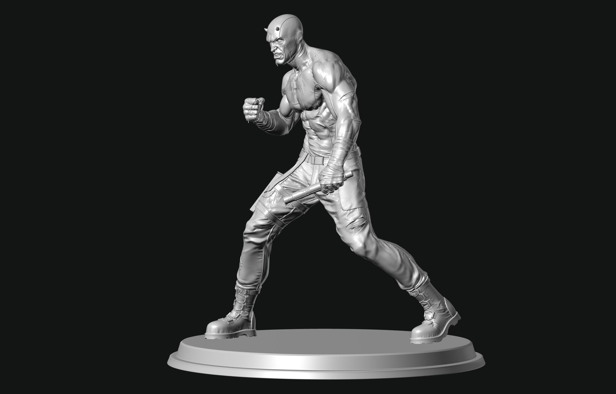 Daredevil statue 3D print model_4