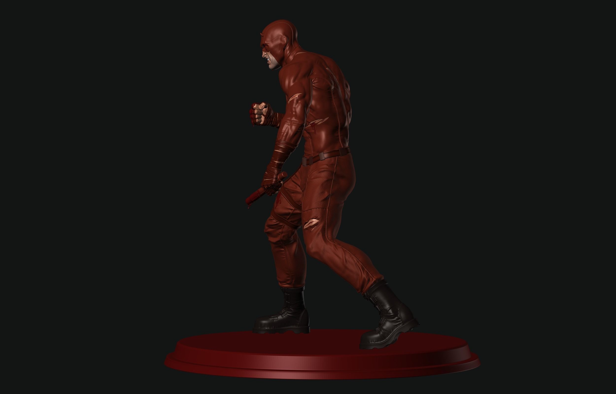 Daredevil statue 3D print model_7