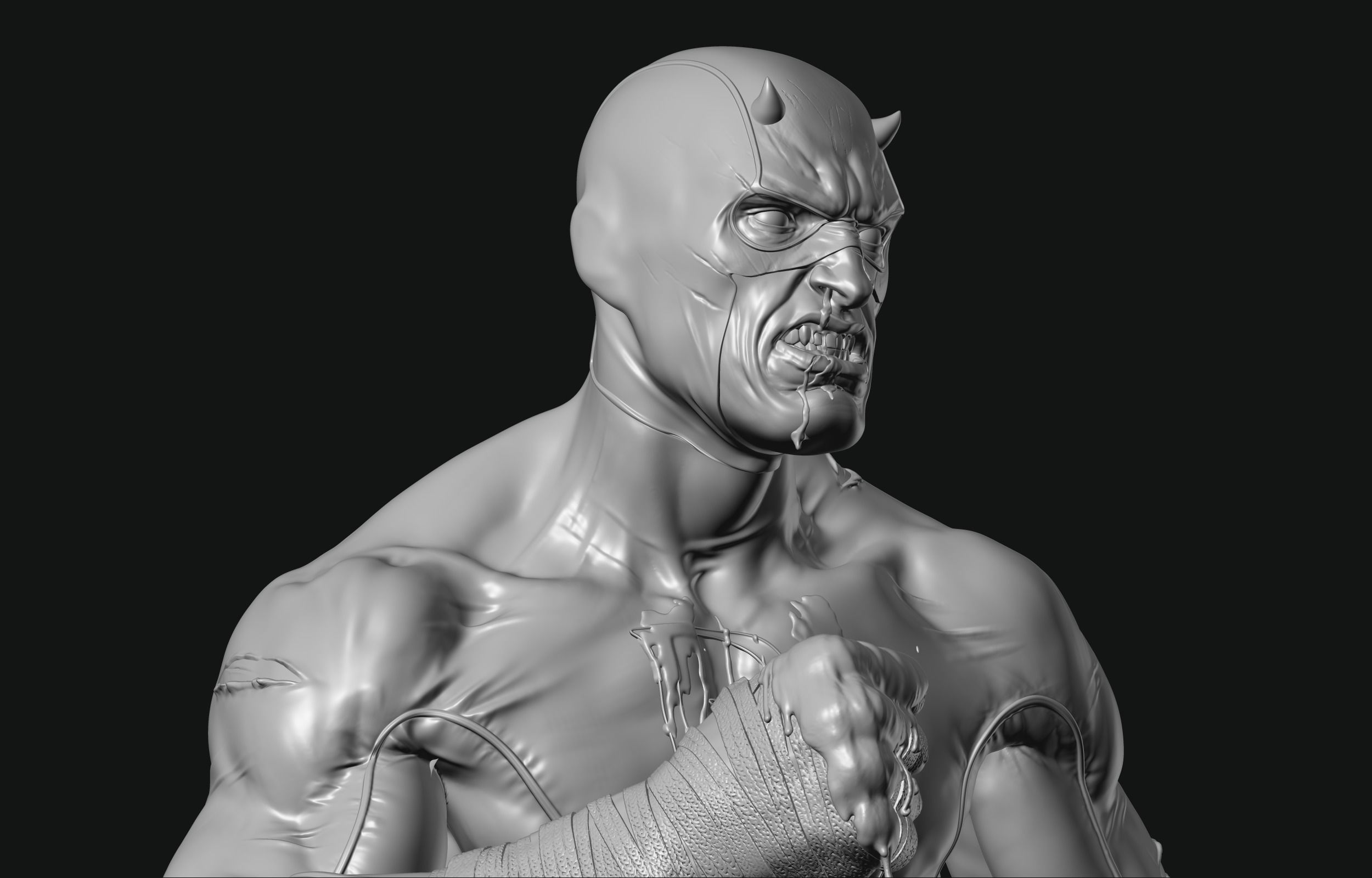 Daredevil statue 3D print model_22